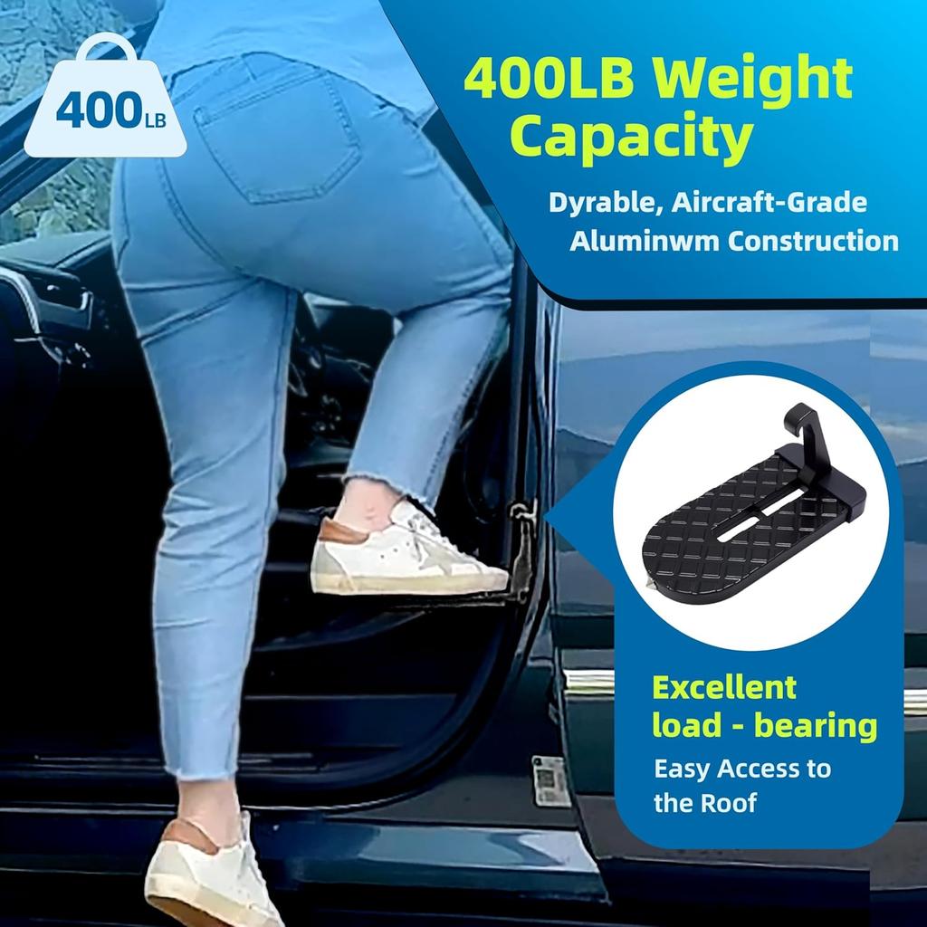 Car Door Step, Multi-Foldable Aluminum Alloy Roof Rack Car Step, Easy Access Door Step For Car Roof, 6.3 X 3.2 Inches, Universal Fit For Cars And