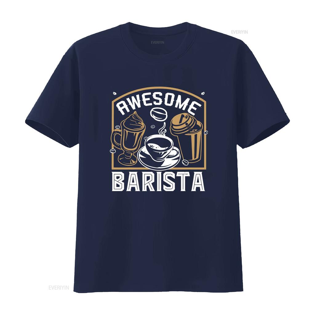 Barista T Shirt Fun for Vintage Washed Streetwear Breathable Unisex Stretched Fashion Slightly Versatile Soft Homme Casual