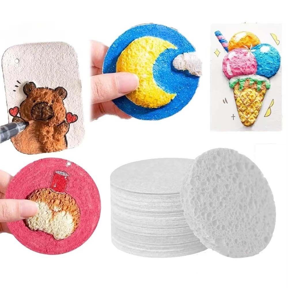 10Pcs Round Shape Drawing Sponge Paper Educational Toys 3D Round Board Paper  Children Gift