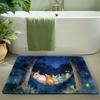 Pokemon Starters Evolution Print Non-slip Doormat, Soft Absorbent Floor Mat for Home Entrance Living Room Bedroom Decor Rug