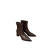 Hochhackige spitze kurze Stiefel Herbst und Winter neu europäisch und amerikanisch dickabsatz nackte Stiefel Retro braune Martinstiefel