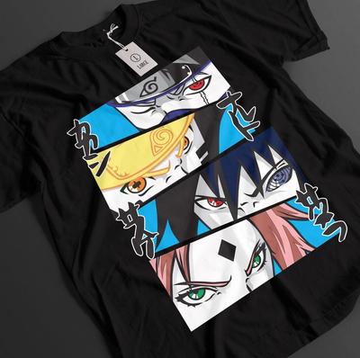 Nartuto anime t-shirt, team sevent, sakura, sasuke, kakashi lot