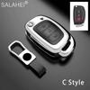 Zinc Alloy+Leather Car Key Case Cover Shell For Hyundai Elantra Tucson I40 I20 I10 Ix35 Ix45 Creta Santa Fe H-1 Auto Accessories