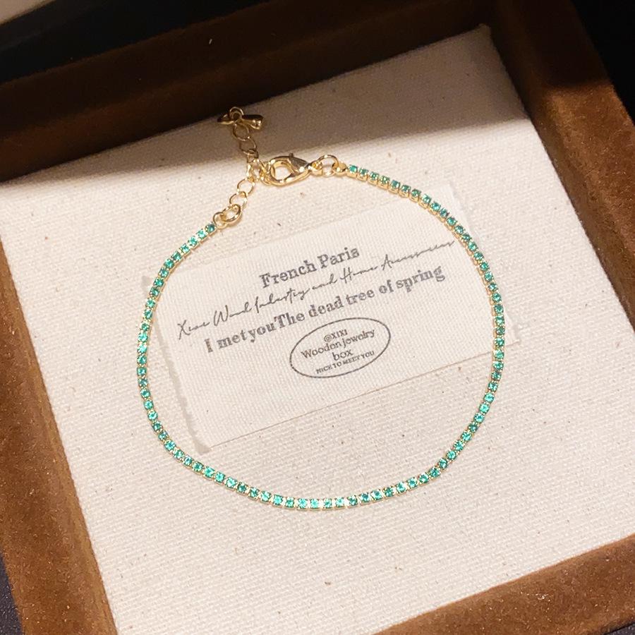 Cui Ji Liu Jin Elegant Colored Zircon Bracelet - Light Luxury, High-end, Versatile Design