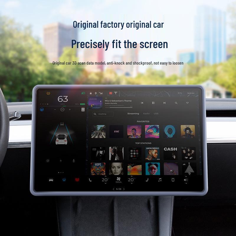 Tesla Model 3/Y Silicone Screen Protector & Console Frame