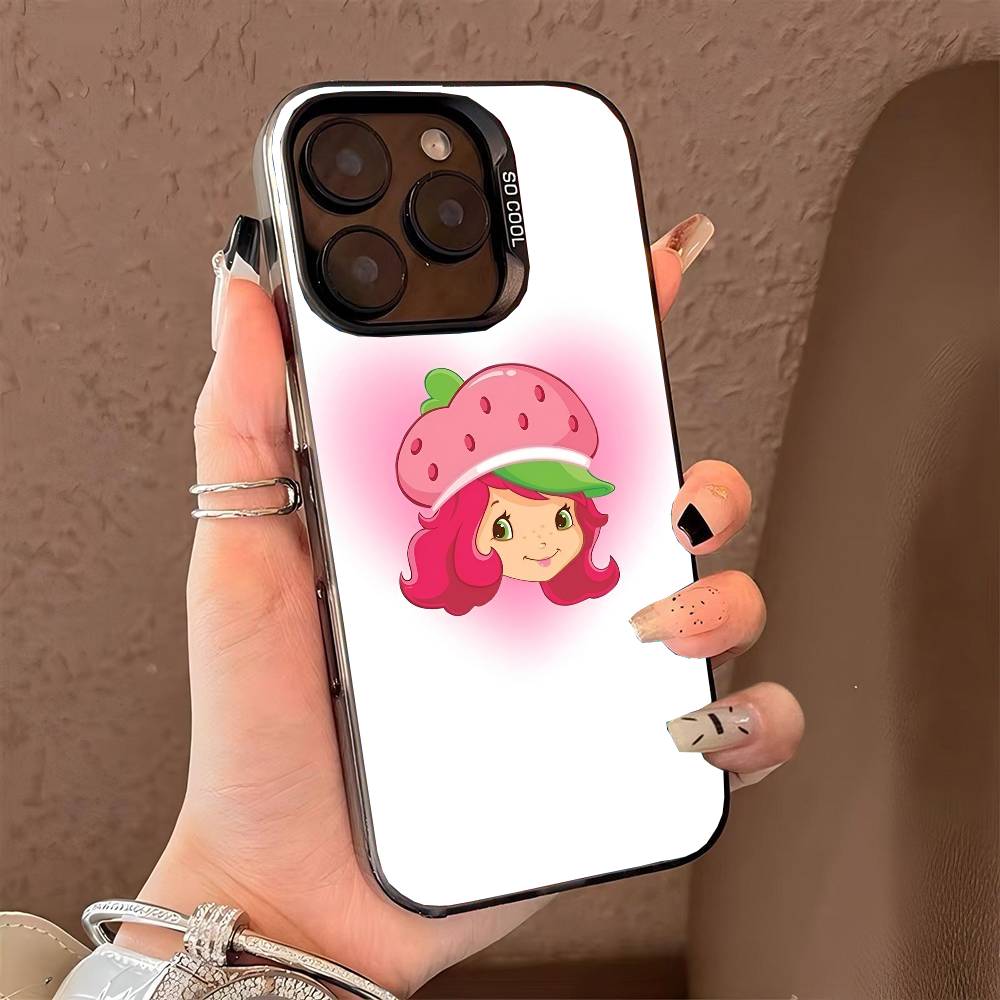 Strawberry Sh-SHortcakeS phone case for iPhone 17 17Air 16 15 14 13 12 11 Pro Max Plus Colorful Silver