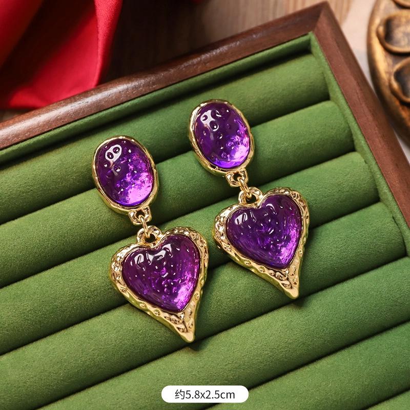Retro Medieval Style Earrings, Colorful Treasures, Glazed Pearl Earrings, Exaggerated Court Style, Niche Personality, Baroque Stud Earrings for Women
