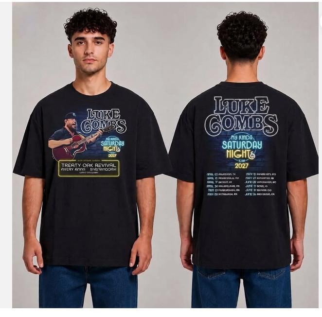 Luke Combs My Kinda Saturday Night Tour 2027 Two Sided Fan Gift Unisex T-Shirt