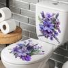 Self-adhesive Waterproof Toilet Stickers Purple Flowers Lavender for Bathroom Home Decor