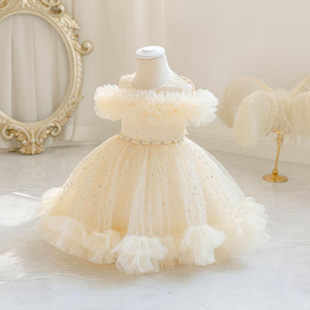 Mädchen Prinzessin Hochzeitskleid 1-5 Jahre Baby Mädchen Mesh Baumwolle Geburtstagsparty Kleider Kinder Mädchen Kleid Kinder Ballkleid Kostüm