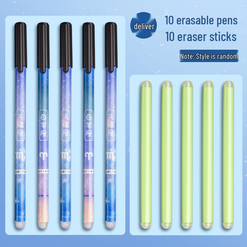 Heat Erasable Pen Refill for Grades 3-5, Magic Erasable, Mo Yi Ca, Crystal Blue/Black, 0.5mm