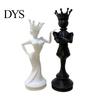 Modern Sculpture 2 Pcs Chess King And Queen Statue, 3D Printed Abstract Pieces Figure, Piece for Living Room, Bookshelf, Office Cabinet Desk Decor