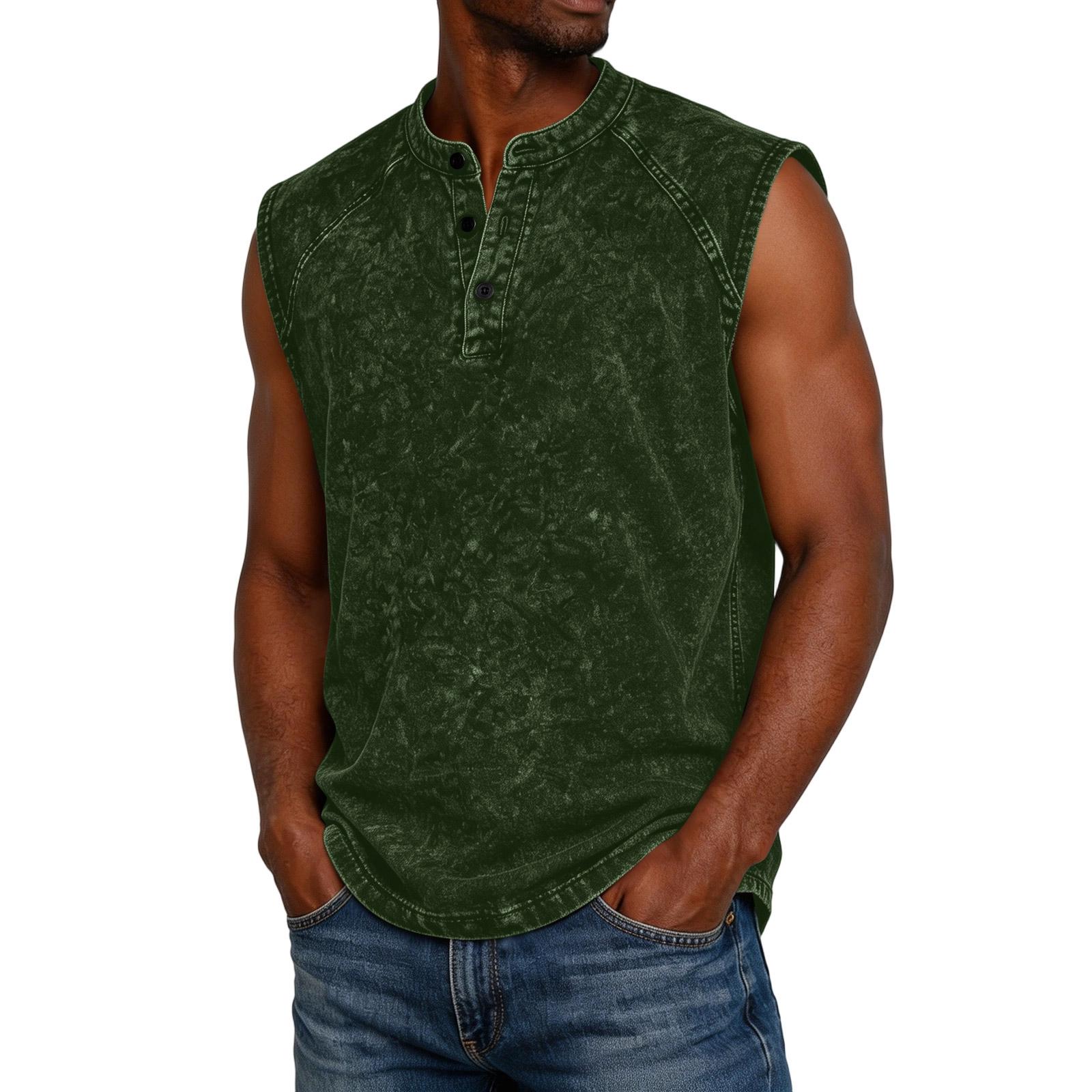 

Men s Summer Color Pocket Sports Buttons Vest Men s Sports Casual Vest XXL зелёный