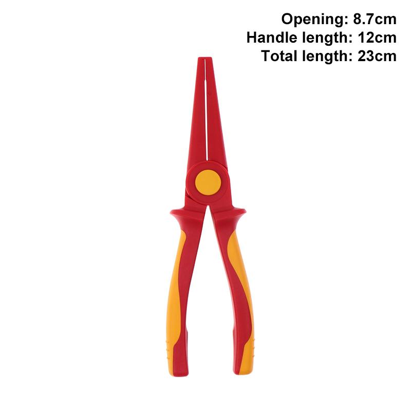 Solid Insulated Plastic Pliers 1000V High Voltage Resistant Non-Slip Handle Insulated Wire Pliers Needle-Nose Pliers