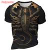 Retro Scorpion Pattern T Shirts For Men Insects 3D Printed T-Shirt Summer Casual Fashion O-Neck Tops Short Sleeve Street Tees