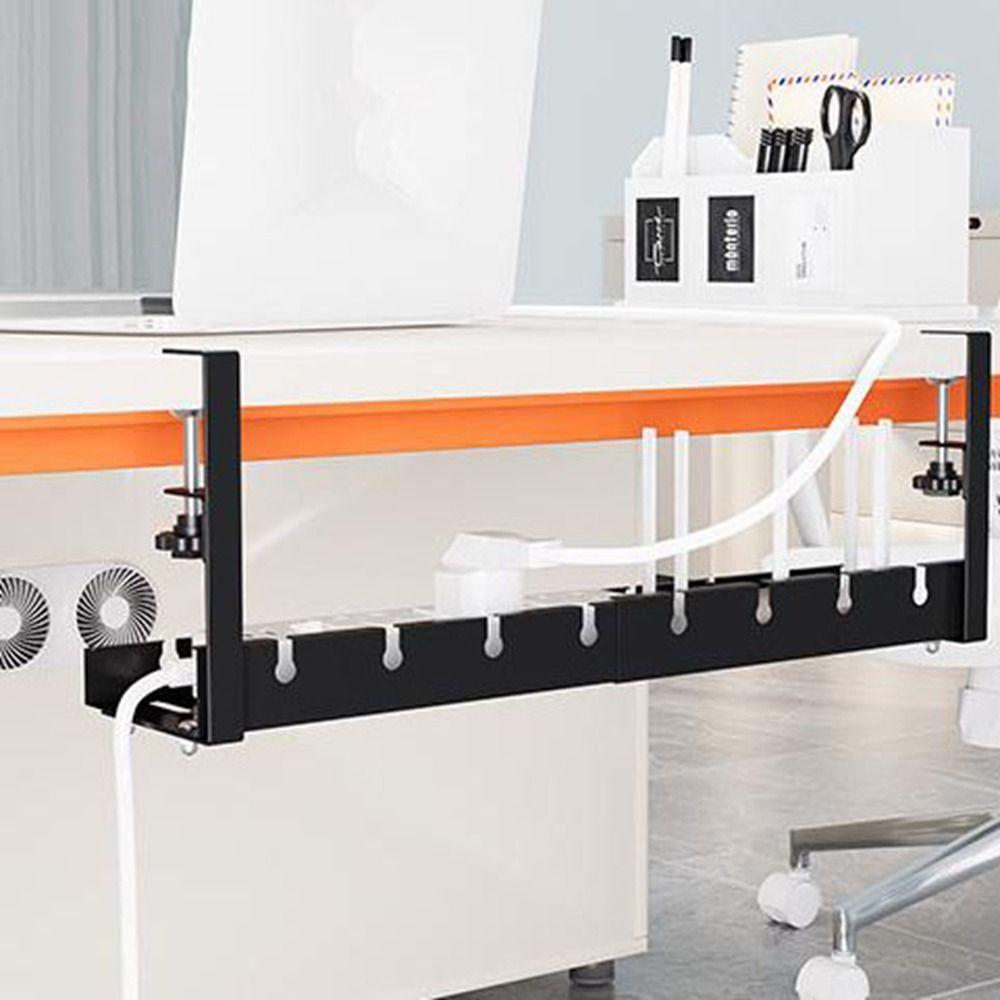 Space Saving Retractable Cable Storage Rack No Drilling Under Desk Cable Shelf  Computer Desk