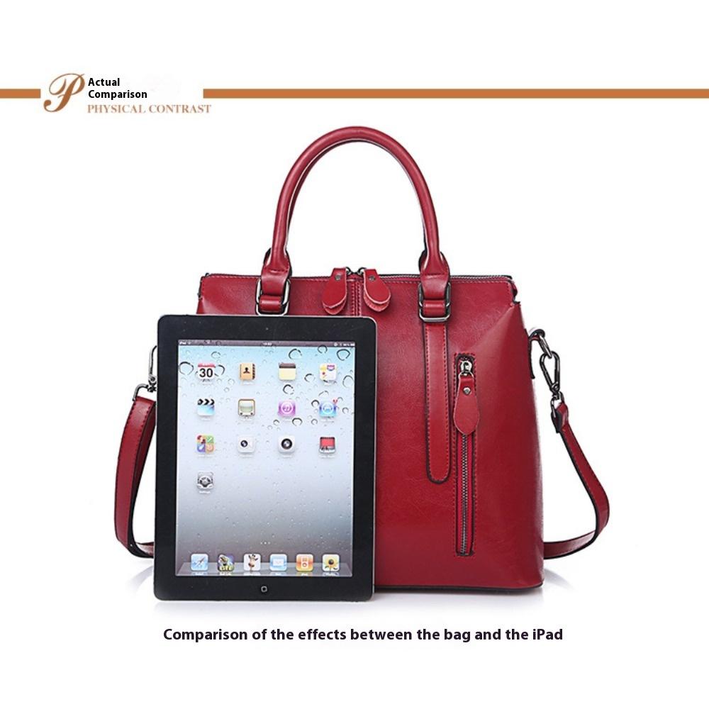 Style Leather Women's Bag Women's Hand Crossbody One Shoulder Oil Wax Cowhide Bag