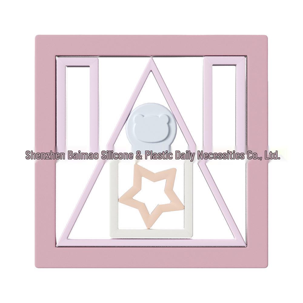 

Трансграничные силиконовые геометрические игрушки-танграмы для складывания для младенцев и малышей для раннего развития розовый