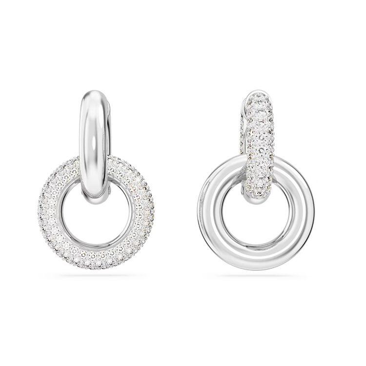 Swarovski Dextera Tubular Ring Surround Design Rhodium Plated Crystal Earrings Women earrings Silver 5671807