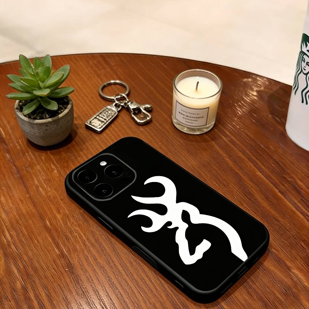 Deer Hunting Camo Phone Case For iPhone 17,16,15,14,13,12,11 Plus,Pro Max,XS,Soft Silicone Black Cover