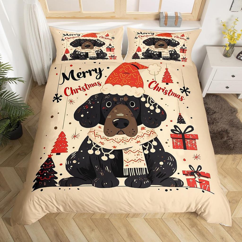 Comforter Christmas King Size Cute Dog Boys Girls Bohemian Room Decor Animal Bedding Collection 3 Piece Set