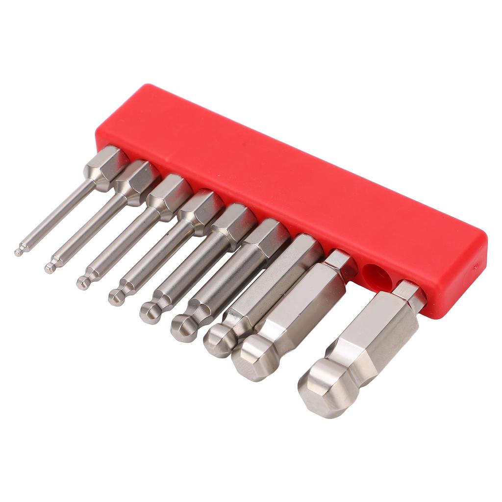 9pcs Hex Screwdriver Bit Set Rustproof S2 Steel Magnetic Ball Head Hex Bits 1 4 Inch Hex Shank50mm