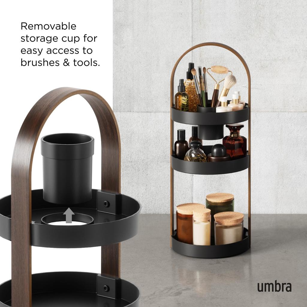 Official Umbra Bellwood Cosmetic Organizer, Black/Walnut