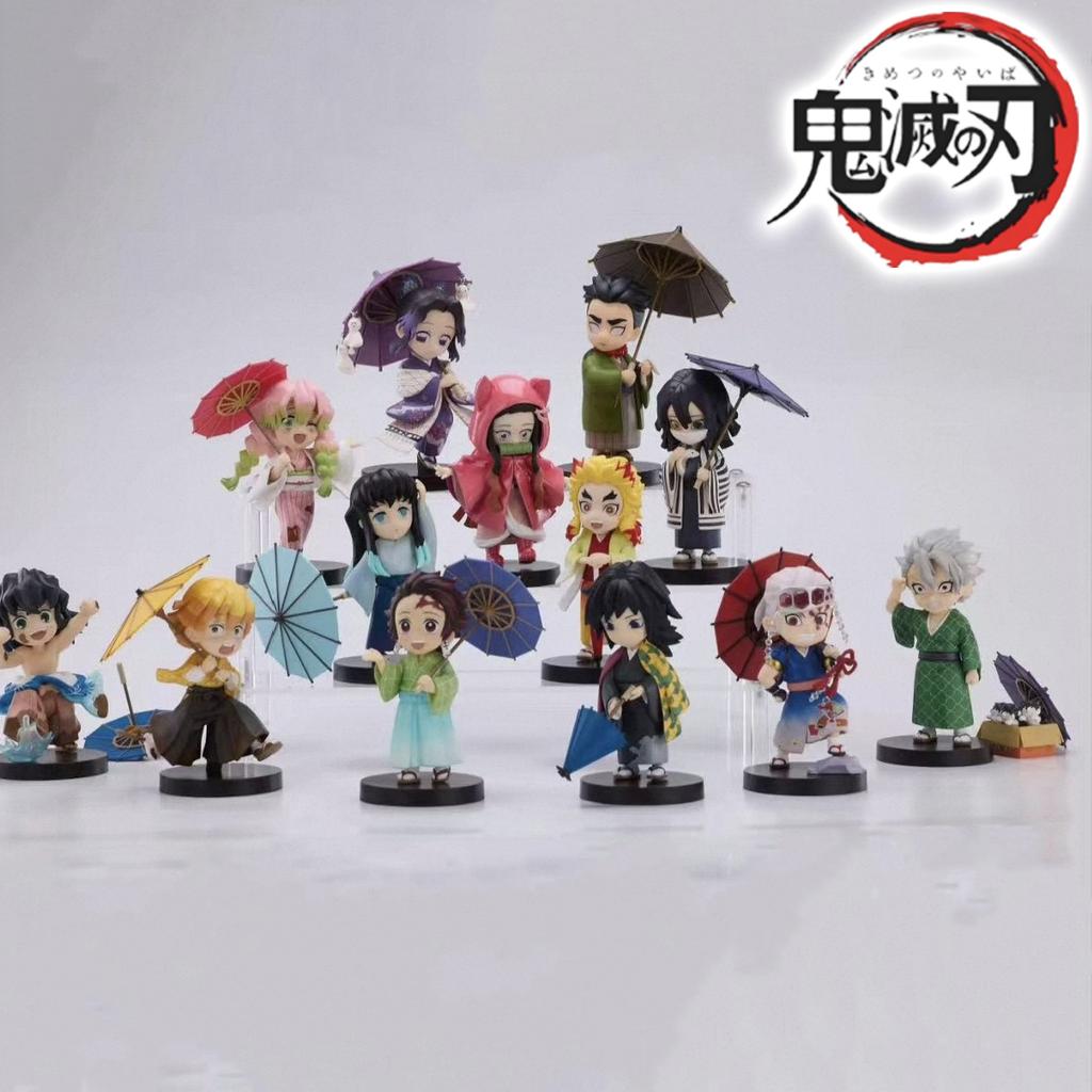 Demon Slayer Kimetsu No Yaiba Plum Rain Mystery Blind Box Tanjirou Nezuko Zenitsu Inosuke Collectible Toy Gift For Manga Lovers
