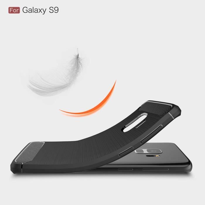 Coque - Samsung - Galaxy S9 - Fibre carbone - TPU - Protection antichoc