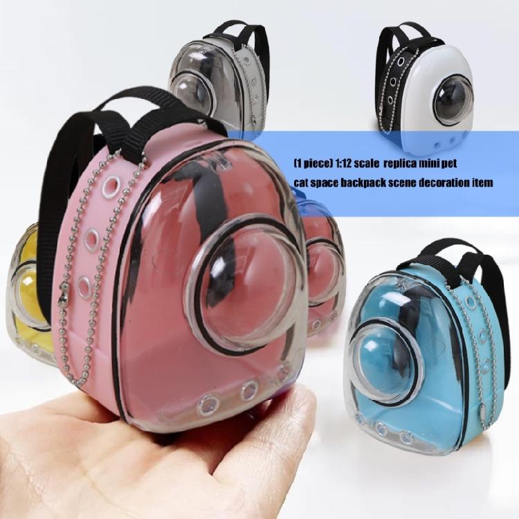 Mini-Weltraumrucksack Puppenhauszubehör Maßstab 1/12 Realistische Katzen Spielzeug Detailliertes Kunststoffdesign Für Thematische Ausstellungen