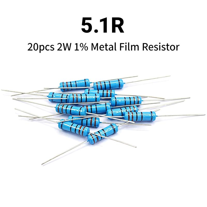 2W 1% Low Error Metal Film Resistor Assortment 20Pcs 1R-10M for PCB Design and Prototype Production
