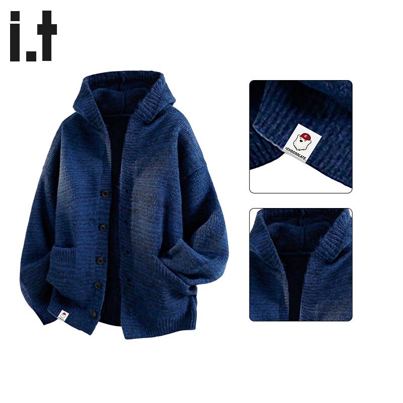 CHOCOOLATEit Men's Hooded Cardigan Knit Sweater Jacket