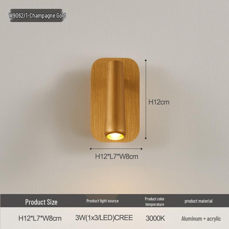 Rotatable Nordic Minimalist Wall Lamp - Eye-Protection Reading Light for Bedroom & Study