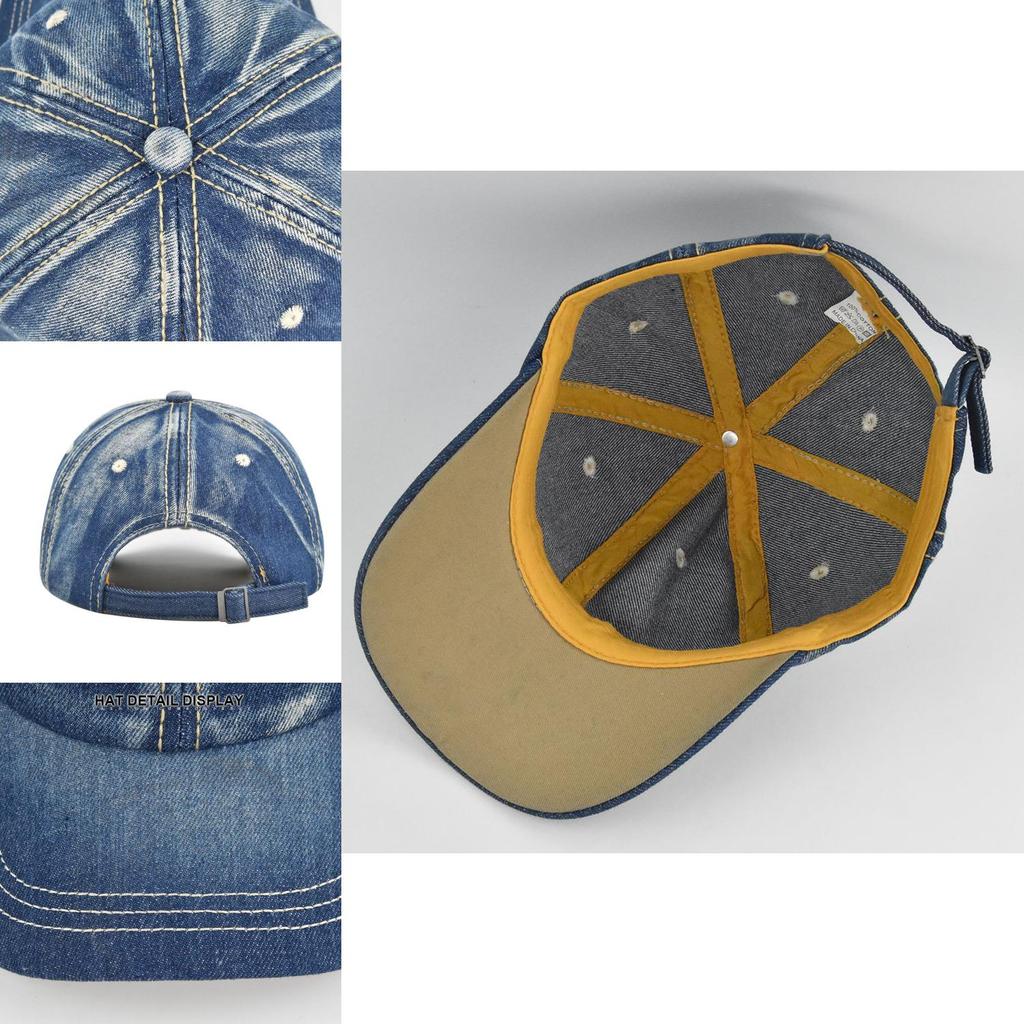 Adjustable Denim Baseball Cap With Infinite Symbol Elements For Four Seasons