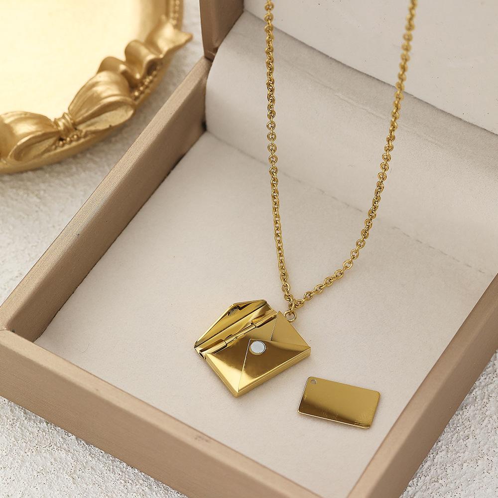 Ins Style Simple Couple Necklace Creative Gift Personal Envelope Pendant Necklace