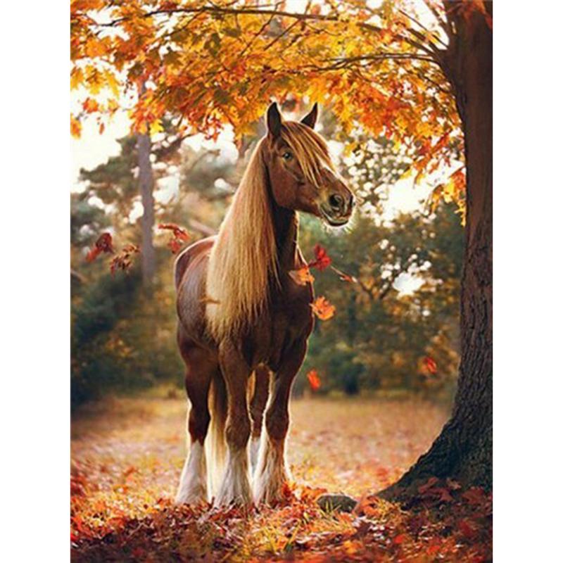 DIY 5D Diamond Painting Cross Stitch Horse Animals Diamond Embroidery Full Round Resin Rhinestones Mosaic Picture Home Decor
