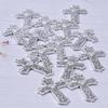 5pcs Silver Color Cross Pendant For Women Men Accessories Crosses Charm Handmade Earring Necklace Anklet Supplies Christ Pendant