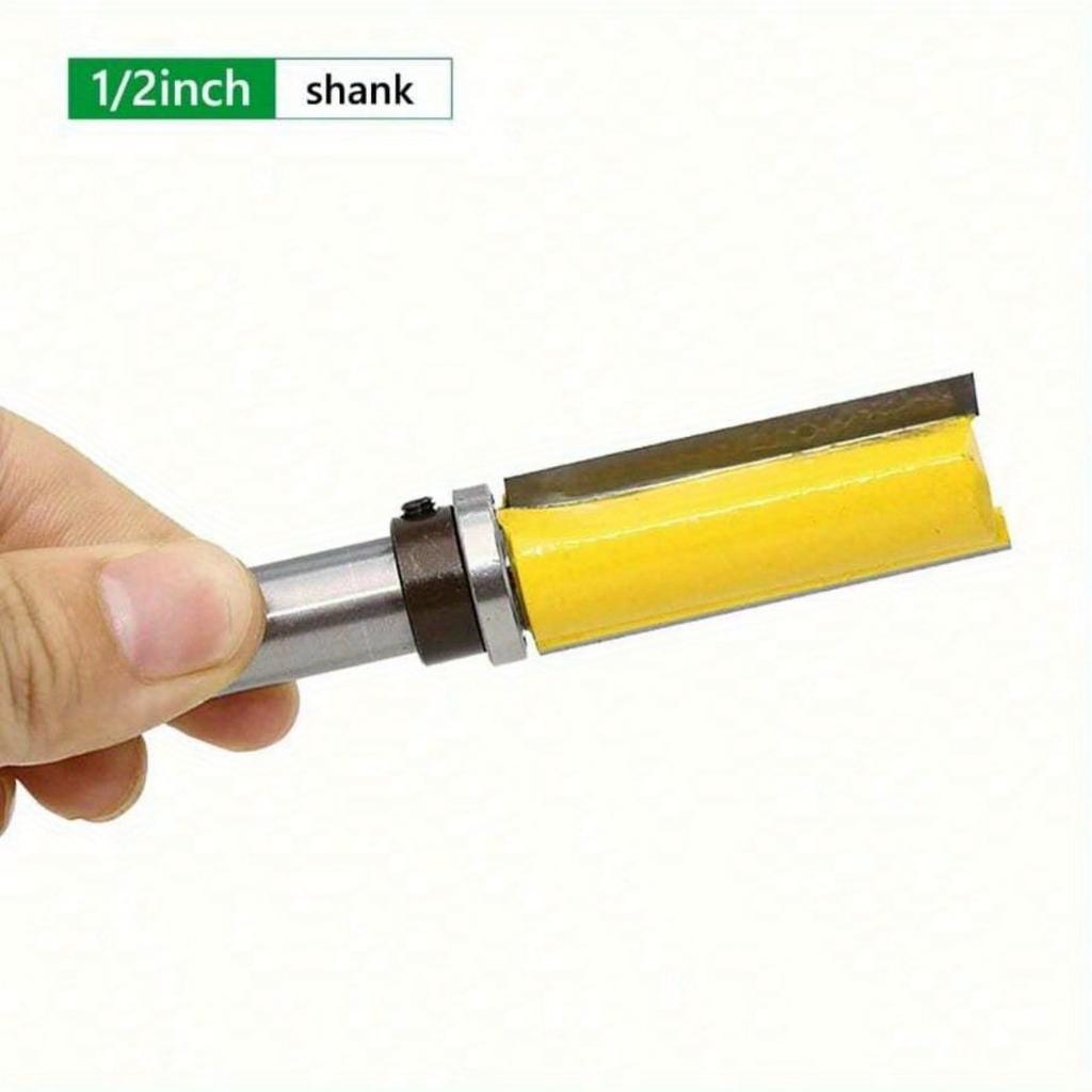Top Bearing Flush Trim Router Bit 4 Pcs Pattern Router Bit 1/4 Shank Template Router Bit Cutting Diameter 1/2, Cutting Height 1-1/2, 1, 3/4, 2/5 for