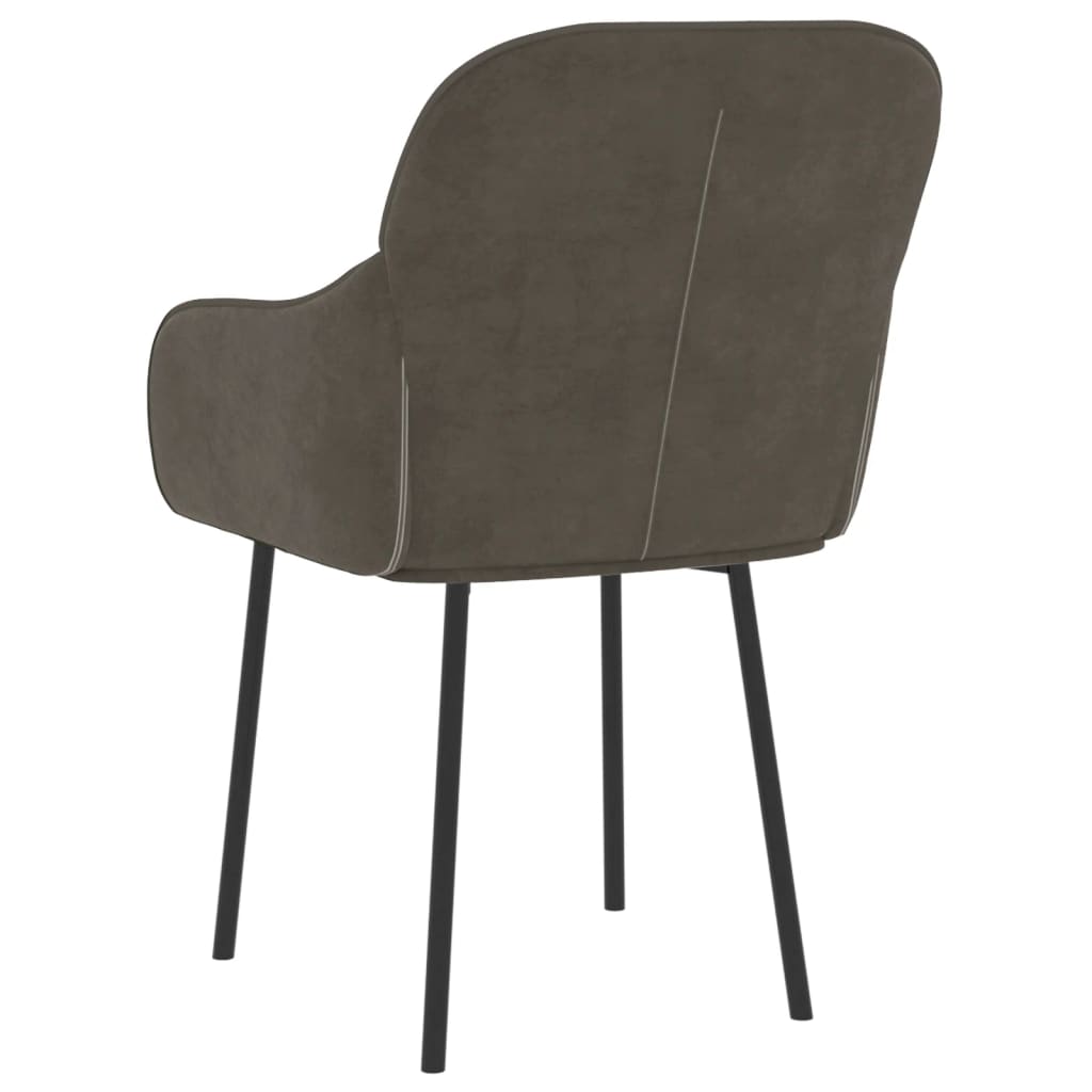 Dining Chairs 2 Pcs Dark Grey Velvet