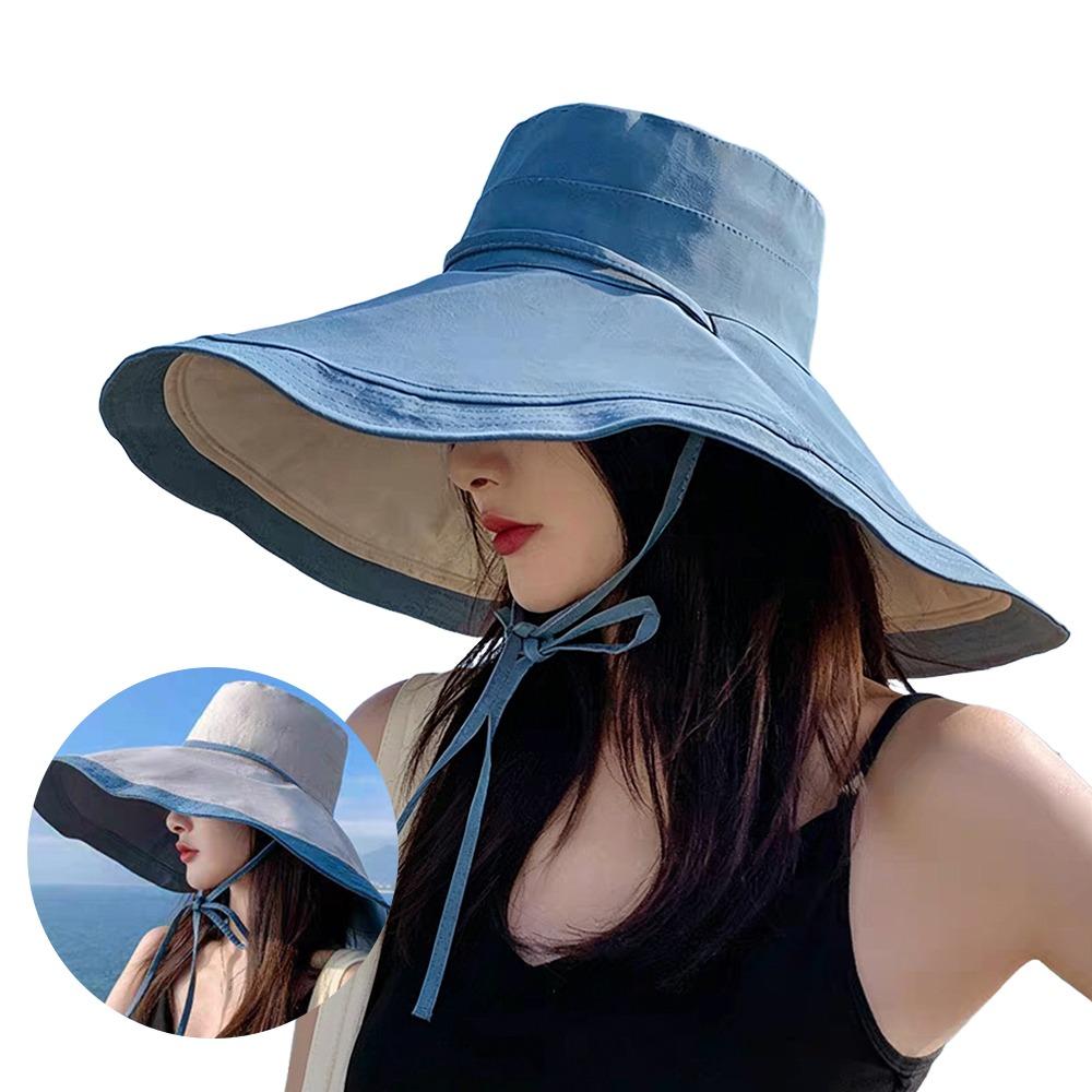 Foldable Fisherman Hat Double-Sided Bucket Hat Casual Women s Beach Hat Outdoor
