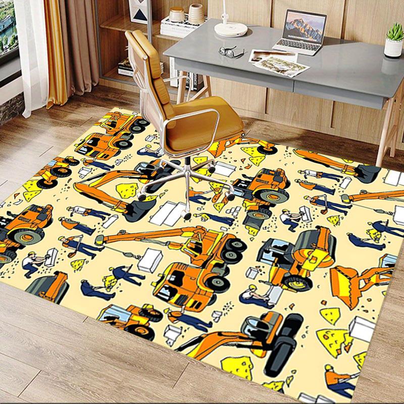 1PC Construction Workers Non-Slip Floor carpet, Office, family, bedroom, Studio - Large Area Rug, Vibrant Colors, Longlasting Material-X412
