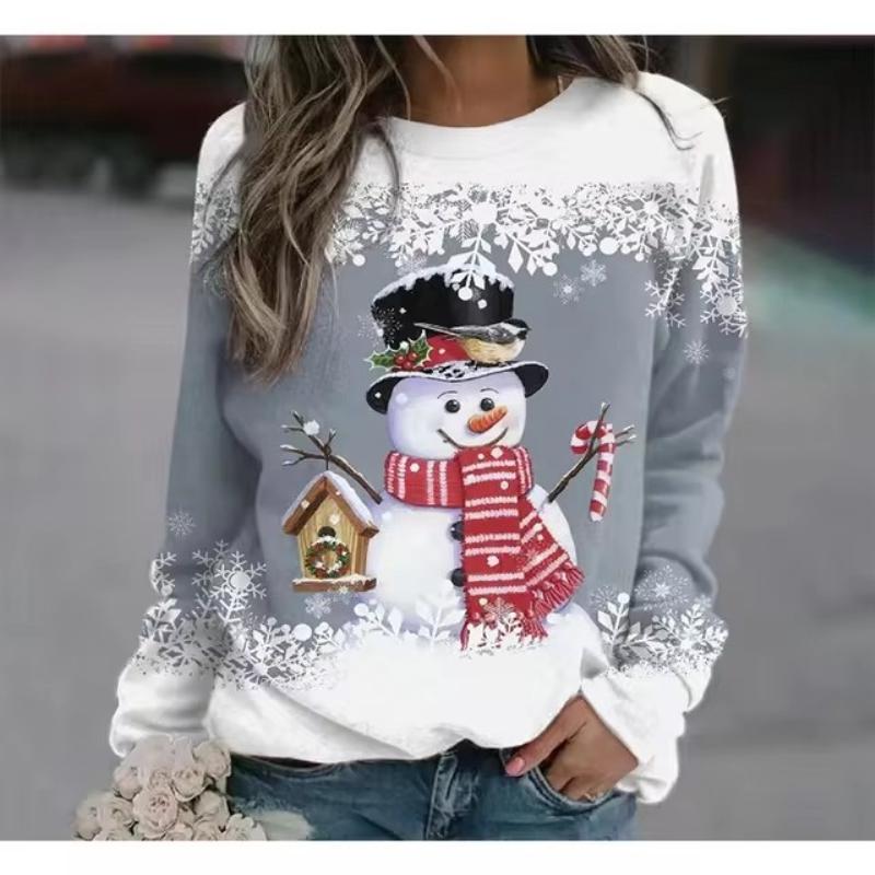 2024 Christmas Hoodie Snowman 3D Printed Sweatshirt for Men and Women Long Sleeve Hoodie Street Clothing Oversized Pullover Fash