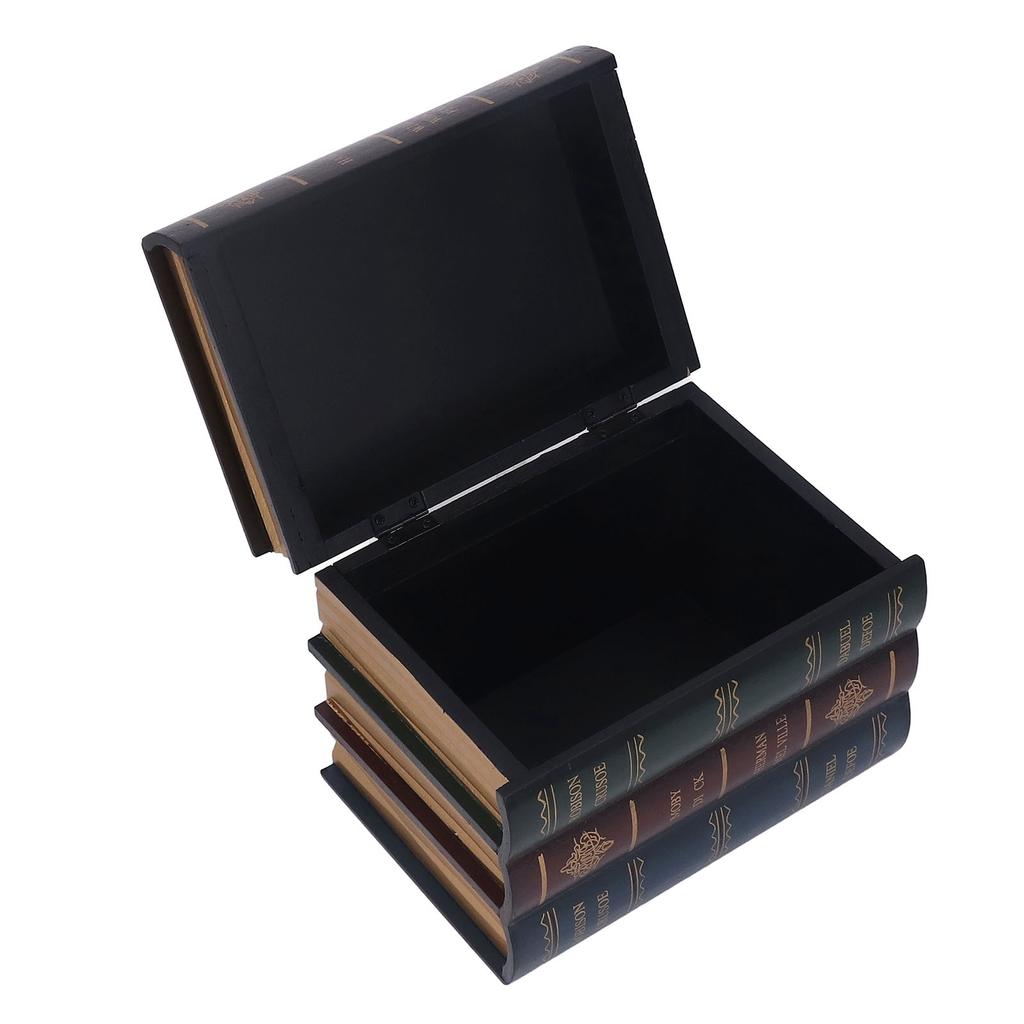 Buch Schmuckstück Vintage-Stil Texturiert Überzogen Goldfarben Aufbewahrungsfunktion Dichteplatte Dekorative Buchdekoration für