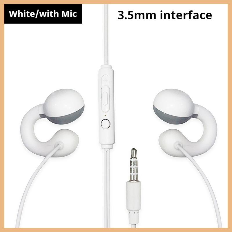 Clip-on Wired Headphones type C&3.5mm Stereo Sports Music Earbuds Handfree Sport Gamer Headset Earphones with HD mic For Samsung