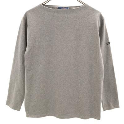 SAINT JAMES Made In France Long Sleeve Boat Neck Basque Shirt SM Gray Women Used