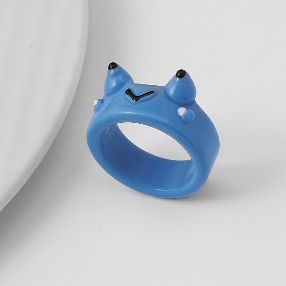 

Мультяшные милые смоляные акриловые кольца в виде лягушки для девочек, индивидуальные украшения