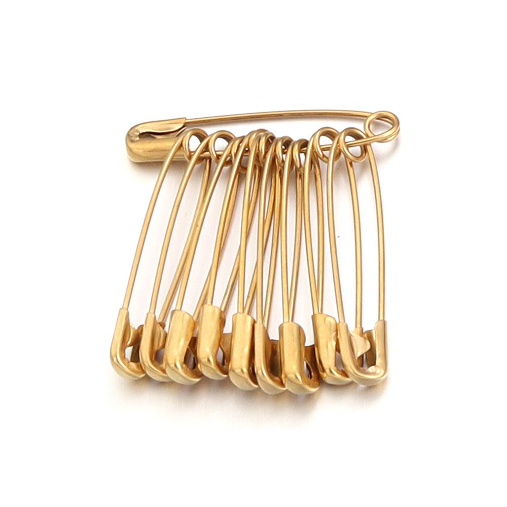 10pcs Stainless Steel Safety Pins 20-56mm Multi Size Gold Steel Color Safety Pins For DIY Home Garment Sewing Tools Accessories