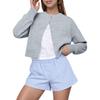 Women's Fashion Long Sleeve Christmas Snowman Snowflake Print Jacket Cardigan