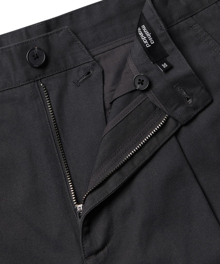 MUSINSA STANDARD One-Pleat Regular Fit Chino Pants [Dark Gray]