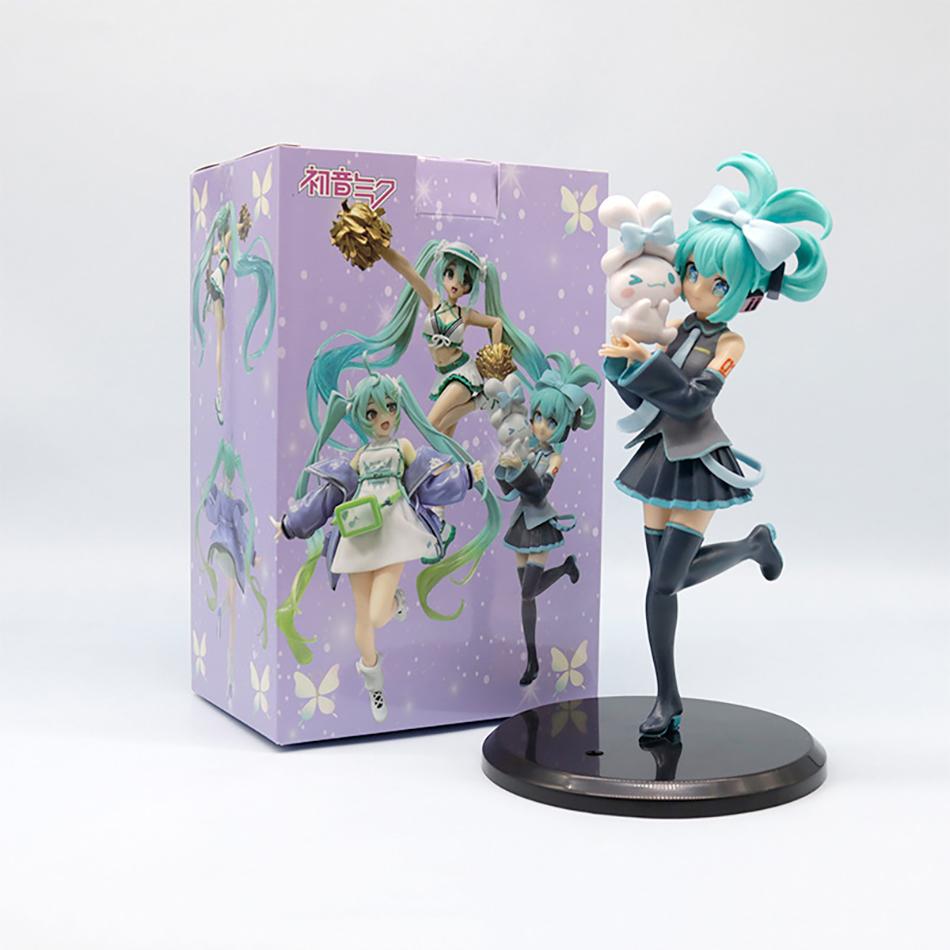 21Cm Anime Hatsune Miku X Cinnamoroll Figurine Anime Peripheral Collectible Model Desktop Decoration Kids Kawaii Gift
